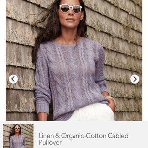 Garnet Hill Lavender Cable Knit Sweater
